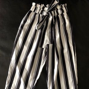 Striped high waisted pants